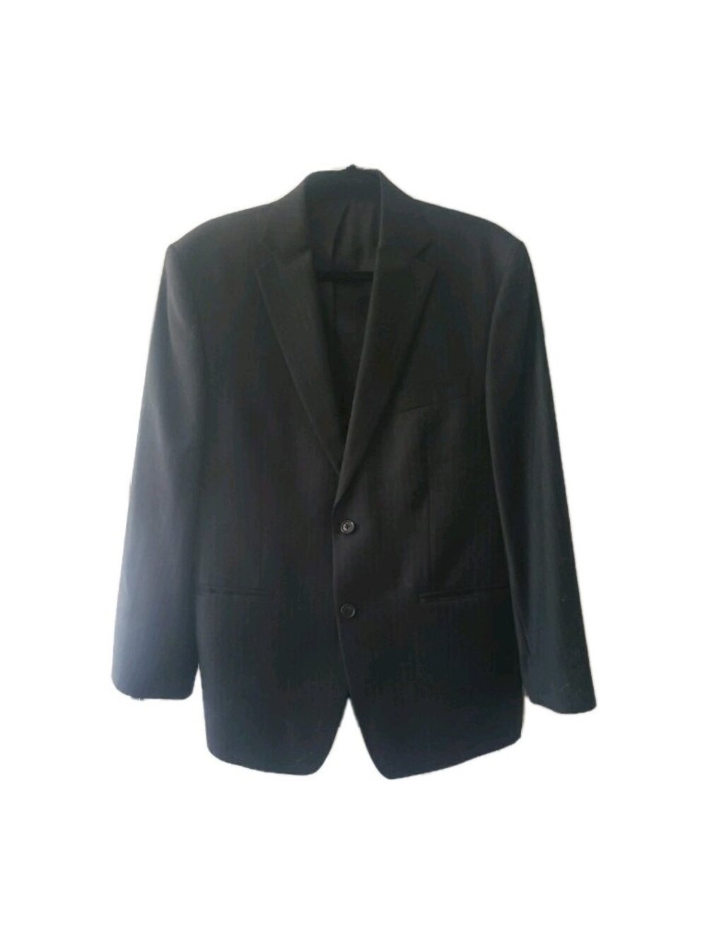 Calvin Klein Men's 38S Black Pinstripe 100% Wool 2-Button Suit Jacket Blazer